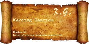 Karczag Gaszton névjegykártya